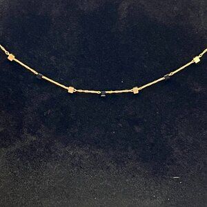 Adjustable, Minimalist Black and Gold Squares Choker